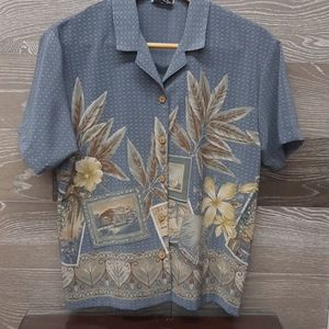 TAG island motifs hibiscus beach shirt
